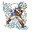 ice flowing down into killua Hunter x hunter tattoo design idea