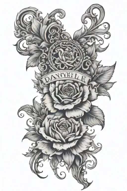 give me a good tattoo design with the name Danielle in the middle of it tattoo design idea