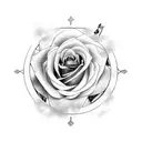 scroll tattoo with words with rose and playing cards tattoo design idea