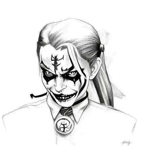 black Harley, Quinn, and joker tattoo design idea