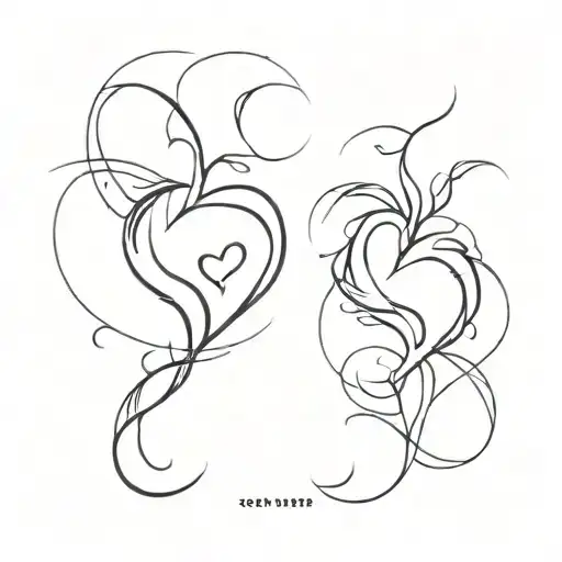 2003 and 2007 with a heart in the middle  tattoo design idea