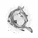 smurai sakura carp tattoo design idea