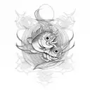 smurai sakura carp tattoo design idea