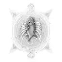 smurai sakura carp tattoo design idea