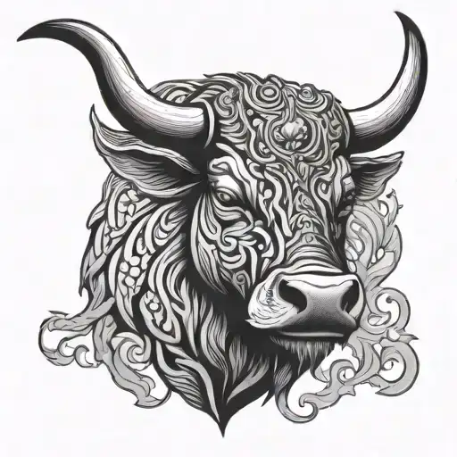 bull head tattoo design idea