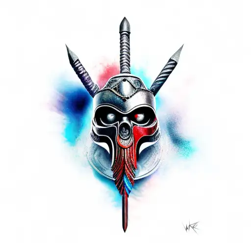 warrior tattoo design idea