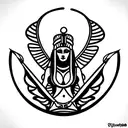 goddess isis badass tattoo design idea
