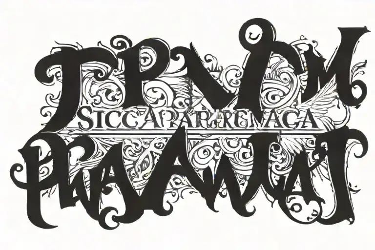 lettering tattoo with the words sic parvis magna tattoo design idea