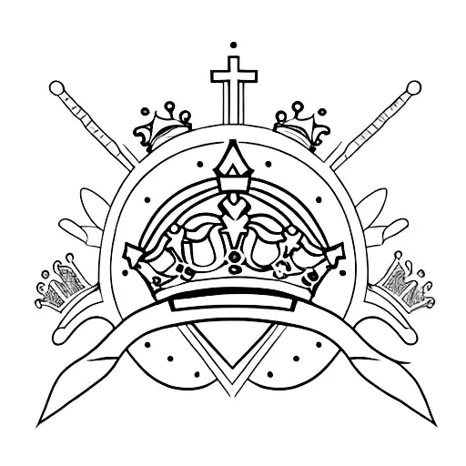 A minimalist tattoo of a crown with dollar signs to represent the album 'Animal + Cannibal (Deluxe Edition)' tattoo design idea