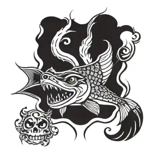 zander and pike tattoo design idea