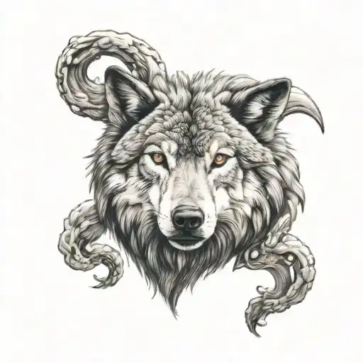 wolf in sheep head tattoo design idea