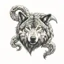 wolf in sheep head tattoo design idea