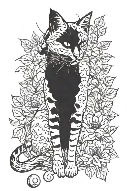 Ginger cat tattoo design idea