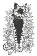 Ginger cat tattoo design idea