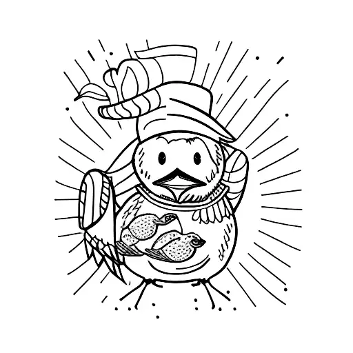 pato plátano amigos tattoo design idea