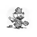 scrooge mcduck with money bag tattoo design idea