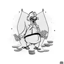 scrooge mcduck with money bag tattoo design idea