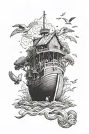 Noah's Ark scene tattoo design idea