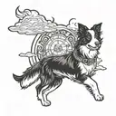 adventure and border collie tattoo design idea