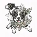 adventure and border collie tattoo design idea