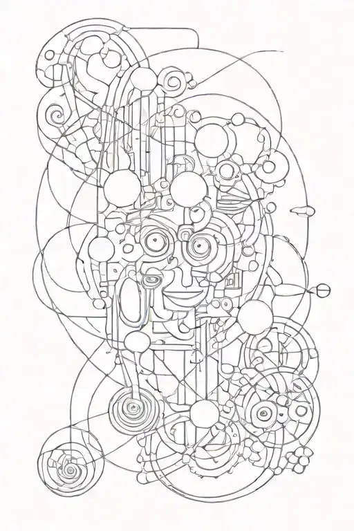 abstract funny modern minimalist tattoo design idea