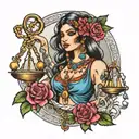 libra lady gypsy tattoo design idea