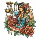 libra lady gypsy tattoo design idea