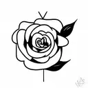 Rose with a bee hovering above. ll tattoo design idea