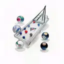 A traditional tattoo design featuring a billiard table with colorful balls and cues tattoo design idea