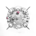 A traditional tattoo design featuring a billiard table with colorful balls and cues tattoo design idea