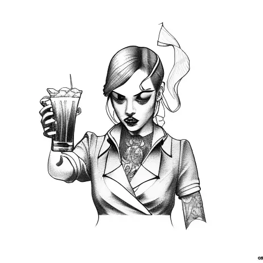 bartender tattoo design idea