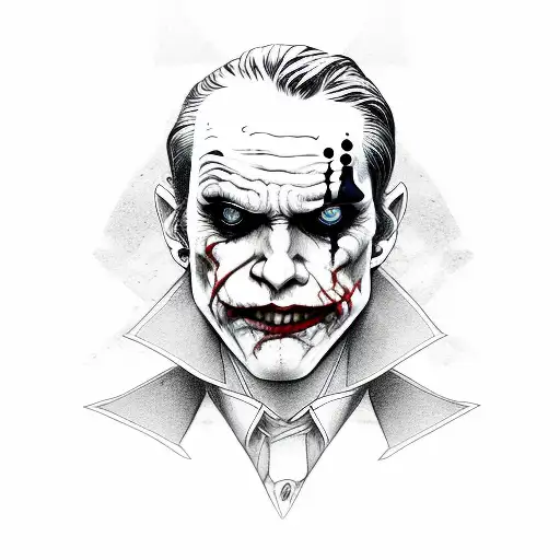 dice with joker face tattoo design idea
