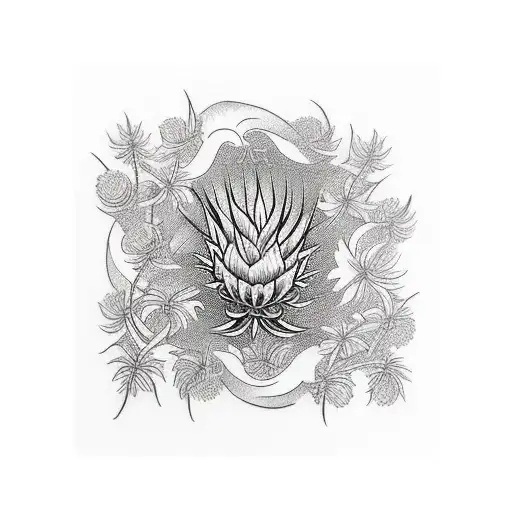 thistle tattoo design idea