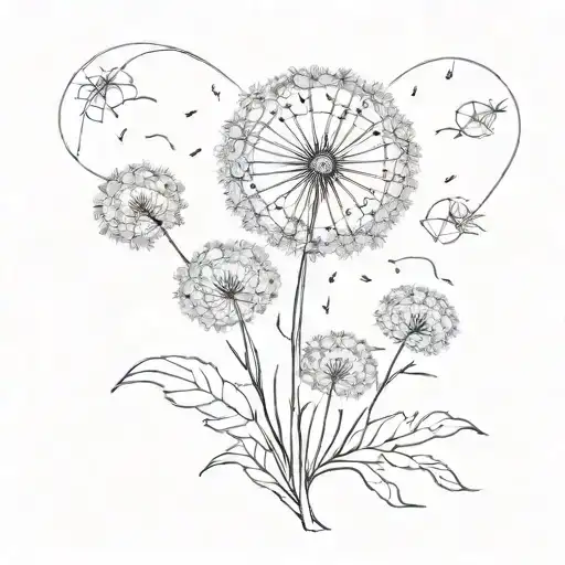 I love you forever, ill like you for always, as long as i'm living, my baby you'll be  and a dandelion  tattoo design idea