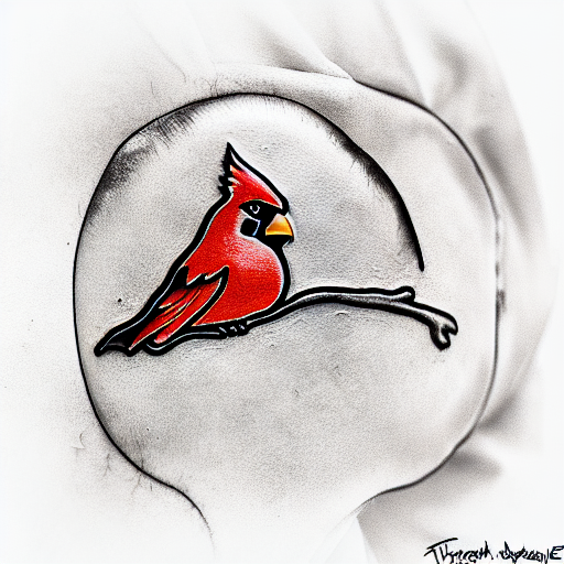 cardinal perched on a Buffalo nickel tattoo design idea