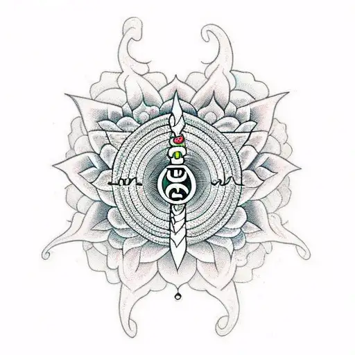 7 chakras spine  tattoo design idea