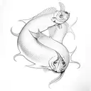 a siamese catfish tattoo design idea