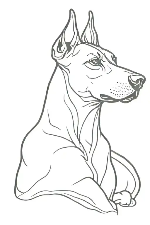 Doberman tattoo outline drawing tattoo tattoo design idea
