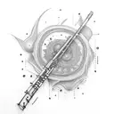 Flute tattoo design idea