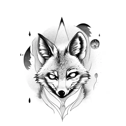 aardwolf, creepy, dark, graphic, hollow eyes, full body tattoo design idea
