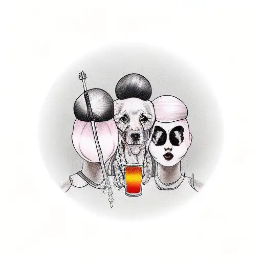 three friends named lashia, kim & kim tattoo design idea