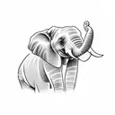 Elephant face profile tattoo design idea