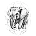 Elephant face profile tattoo design idea