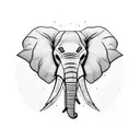 Elephant face profile tattoo design idea