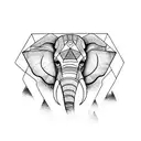 Elephant face profile tattoo design idea