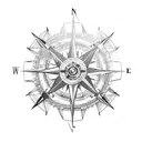 Compass Lion Ship tattoo design idea