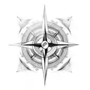 compass, ship, lion tattoo design idea