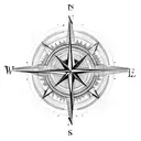 compass, ship, lion tattoo design idea