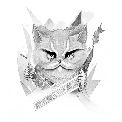 number 777 with a deck of cards tattoo design idea