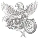 motorcycle with eagle tattoo design idea